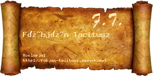 Fábján Tacitusz névjegykártya